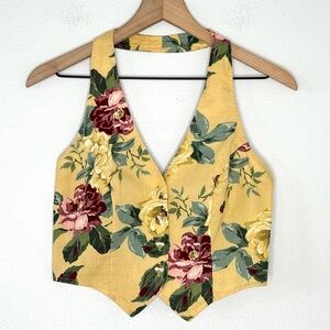 Vintage USA Made Cropped Halter Vest 100% Cotton by Byer California Cottagecore